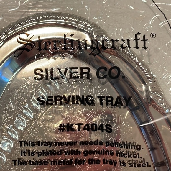 NWT SterlingCraft oval etched serving tray - Picture 8 of 9